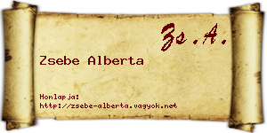 Zsebe Alberta névjegykártya